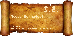 Módos Bernadett névjegykártya